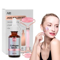 OEM private label natural collagen facial serum with Jade Roller organic Anti-Aging Repairing collagen serum